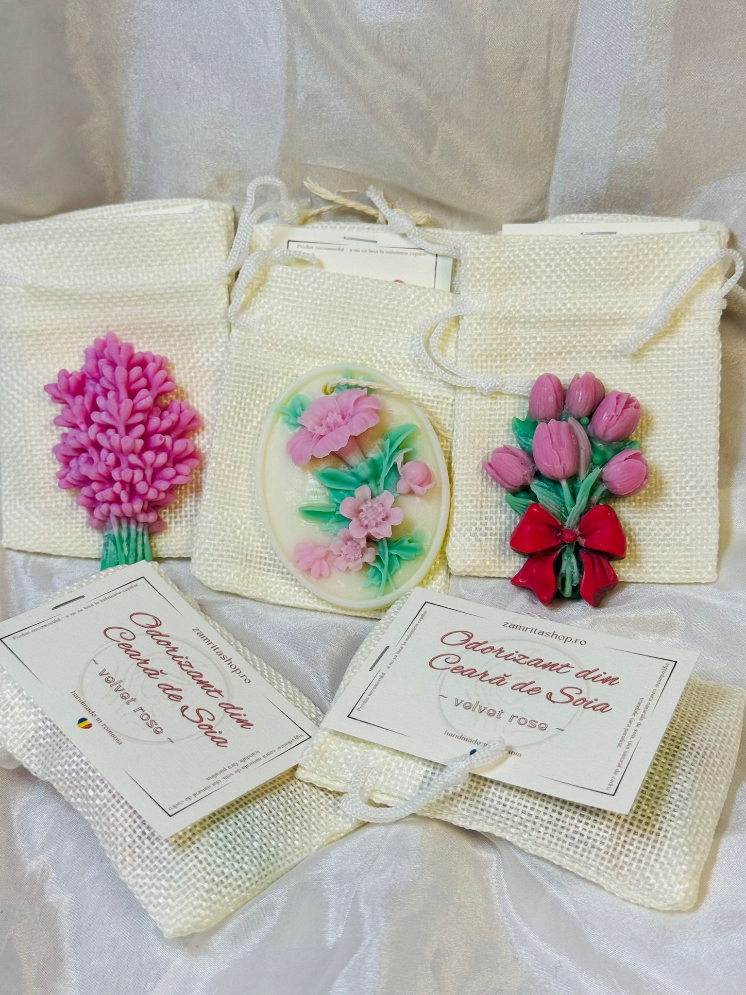 Mini Odorizant Ceară Soia - Velvet Rose - imagine 2